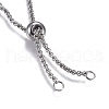 Adjustable 304 Stainless Steel Rolo Chains Slider Bracelet BJEW-L653-003P-B-3