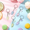 Resin Glass Cat and Fish Luminous Keychain KEYC-JKC01236-1