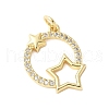 Brass Micro Pave Cubic Zirconia Pendants KK-D357-06B-G-1