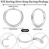 Beebeecraft 4 Pairs 925 Sterling Silver Huggie Hoop Earring Findings STER-BBC0005-36S-2