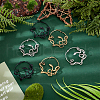 ANATTASOUL 3 Pairs 3 Colors Alloy Snake Wrapped Ring Hoop Earrings for Women EJEW-AN0001-63-7