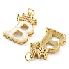 Brass Micro Pave Clear Cubic Zirconia Pendants KK-G498-01B-02-2