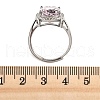 925 Sterling Silver Pave Cubic Zirconia Finger Rings RJEW-C138-01A-02-4