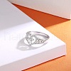 925 Sterling Silver Micro Pave Clear Cubic Zirconia Finger Rings for Women FS-WG35926-04-3