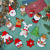 SUPERFINDINGS 12pcs 12 styles Christmas Velvet Pendant Decorations with Bell FIND-FH0007-54-5