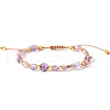 Natural Amethyst Braided Bead Bracelets PW-WGF95B2-07-1