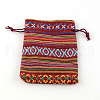 Ethnic Style Cloth Packing Pouches Drawstring Bags X-ABAG-R006-10x14-01G-2