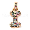 Brass Micro Pave Cubic Zirconia Pendants KK-C076-29I-G02-1