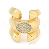 Oval Clear Cubic Zirconia Open Cuff Ring RJEW-L121-039G-2