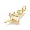 Rack Plating Brass Micro Pave Clear Cubic Zirconia Pendants KK-K373-15G-2