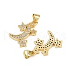 Brass Micro Pave Cubic Zirconia Pendants KK-S526-36G-2