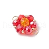 8Pcs 8 Colors Glass Connector Charms PALLOY-MZ00726-3