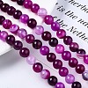 Natural Striped Agate/Banded Agate Bead Strands G-T046-8mm-B15-4