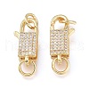 Brass Micro Pave Clear Cubic Zirconia Lobster Claw Clasp ZIRC-L076-071G-2