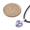 Glass Heart Pendant Necklaces NJEW-JN04476-03-4