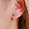 Cat Paw Print Alloy Pave Cubic Zirconia Pendant Necklaces & Stud Earring & Ring & Link Bracelets Sets for Women FS-WGC55DF-01-4