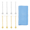 FIBLOOM 8Pcs 2 Color 925 Sterling Silver Extender Chains STER-FI0001-03-1