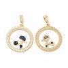 Brass Micro Pave Cubic Zirconia Pendants KK-H441-27G-1