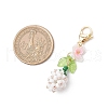 Flower Bud Glass Pearl & Seed Beads Pendant Decorations HJEW-MZ00275-04-3