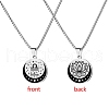 12 Constellation Stainless Steel Half Moon & Lotus Pendant Box Chain Necklaces PW-WGE44A0-07-1