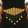 Luxurious Elegant Zinc Alloy & Brass Material Floral Tassel Coin Pendant Waist Chains for Women WN1140-3