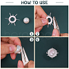 CHGCRAFT 8Pcs 2 Colors Brass Cabochon Connector Settings for Pearl KK-CA0002-75-4