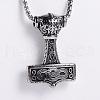 Viking Stainless Steel Hammer Pendant Fashionable Street Style Necklaces for Trendy Men IS7390-3