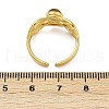 316 Stainless Steel with Natural Mixed Gemstone Cuff Rings RJEW-Z098-01G-08-5