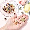 35Pcs 7 Colors Chakra Natural Mixed Gemstone Pendants PALLOY-CJ00050-4