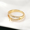 Brass Micro Pave Cubic Zirconia Finger Rings for Women RJEW-F182-02G-3