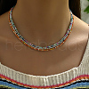 3Pcs Bohemian Round Rainbow Glass Seed Beaded 3 Layer Necklaces for Women DY1745-2