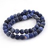 Frosted Natural Sodalite Round Bead Strands G-F231-01-10mm-2