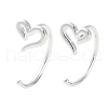 999 Fine Silver Pull Through Earrings EJEW-P296-26C-S-1