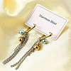 304 Stainless Steel Micro Pave Clear Cubic Zirconia Plastic Pearl Hoop Earrings EJEW-D308-05PG-5