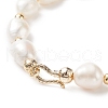 Mother's Day Jewellery Natural Keshi Pearl Beaded Bracelet with Brass Clasp for Women BJEW-JB08867-01-2