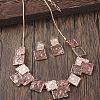 Square Zinc Alloy Enamel Pendant Necklace & Stud Dangle Earring FS-WG2E030-01-1