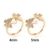Brass Micro Pave Clear Cubic Zirconia Adjustable Ring Settings KK-T076-20G-6