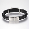 Men's Braided Leather Cord Bracelets BJEW-H559-06-4