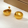 Stylish Stainless Steel Oval Stud Earrings XB7886-4