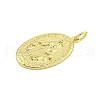 Rack Plating Brass Micro Pave Clear Cubic Zirconia Pendants KK-U021-02G-2