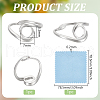 BENECREAT 1Pc Sterling Silver Ring Components STER-BC0002-53A-2