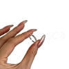 925 Sterling Silver Micro Pave Cubic Zirconia Open Cuff Rings for Women RJEW-K253-08S-6
