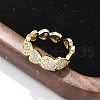 Brass Micro Pave Cubic Zirconia Cuff Rings for Women RJEW-Z084-01G-02-3