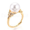 Brass Micro Pave Cubic Zirconia Adjustable Ring Settings KK-T076-09G-9
