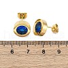 304 Stainless Steel Flat Round Stud Earrings EJEW-C099-23G-01-5