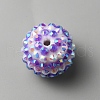 Stripe Pattern Resin Rhinestone Beads KY-WH0035-12D-2
