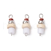 Natural Red Jasper Rondelle & Acrylic Column & Wood Disc Beaded Links PALLOY-JF03967-01-1