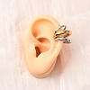 Triple C-Shaped 304 Stainless Steel Two Tone Cuff Earrings EJEW-A131-04A-GP-3