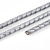 Braided Cowhide Leather Cord NWIR-N005-01L-3mm-3