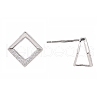 Anti-Tarnish Rhodium Plated 925 Sterling Silver Stud Earring Findings STER-F048-28P-7